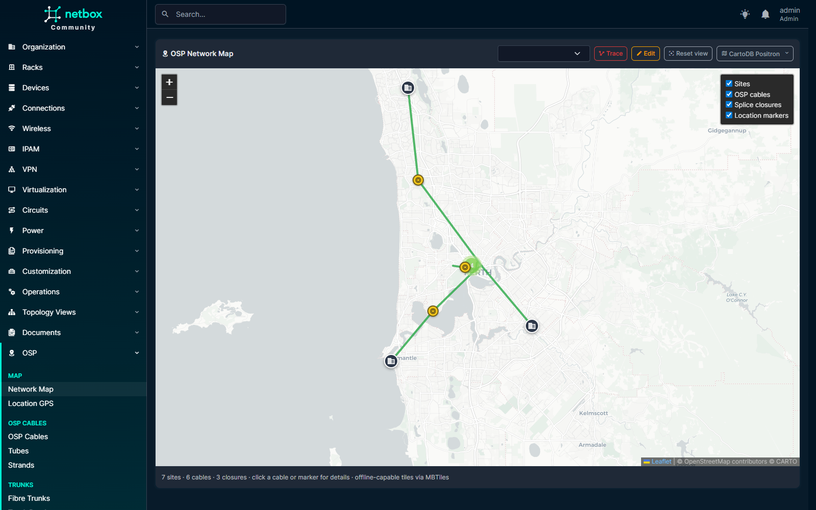 Full-screen network map